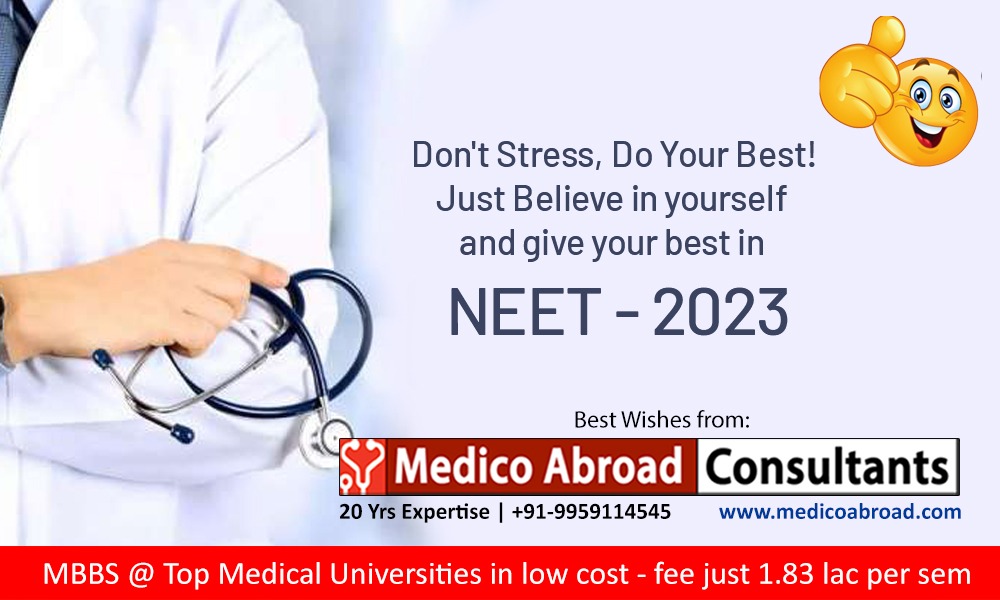 Medico Abroad Team wishes success for students appearing in NEET 2023
