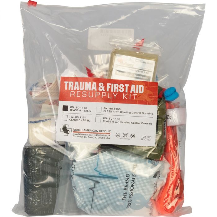 Trauma and First Aid Resupply Kit Class A with Bleeding Control