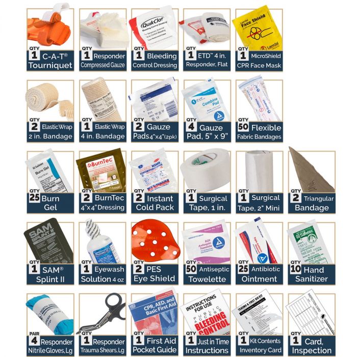 Trauma and First Aid Resupply Kit Class B with Bleeding Control