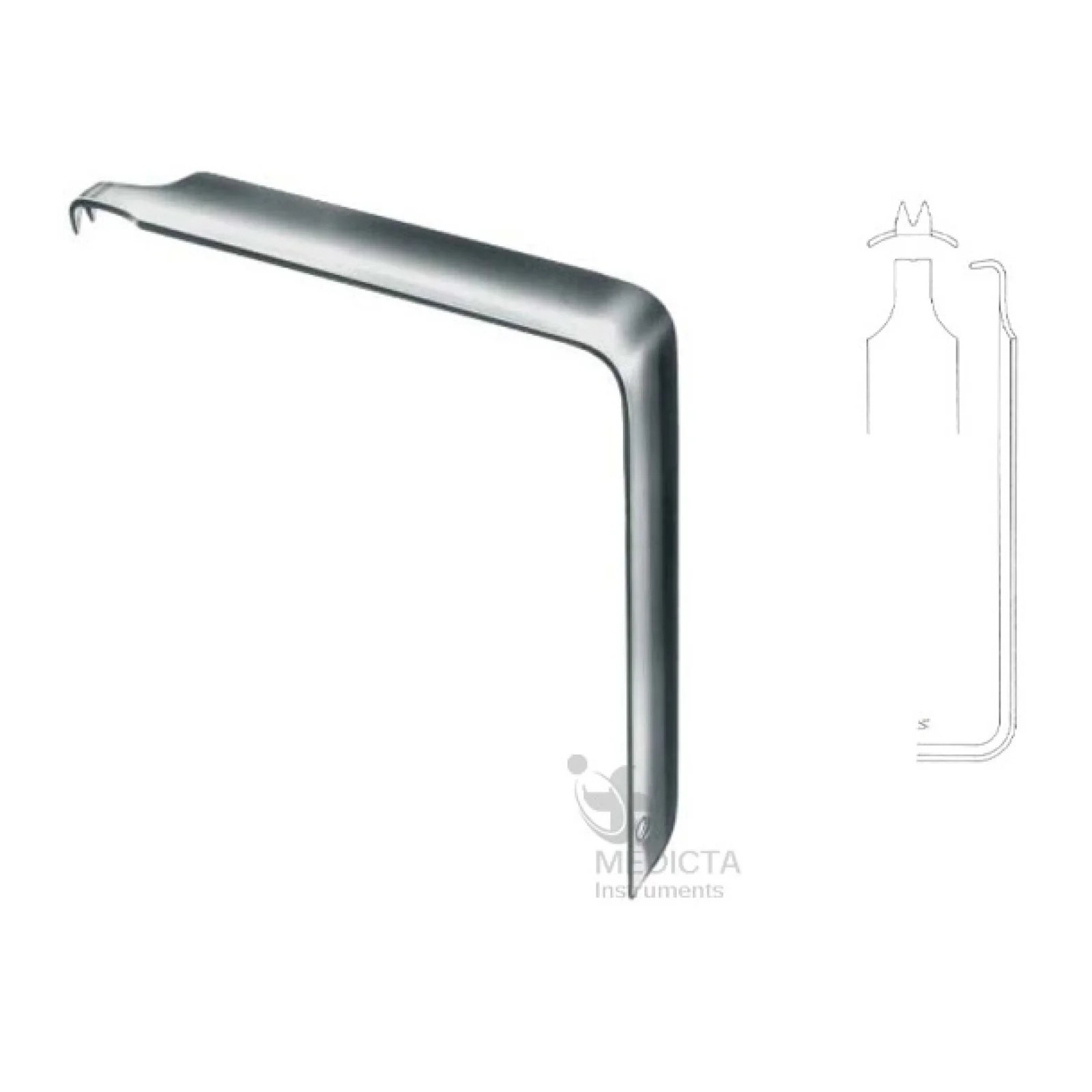 Austin Cheek Retractor. Right Angled with 80mm Blade / Dental Retractor