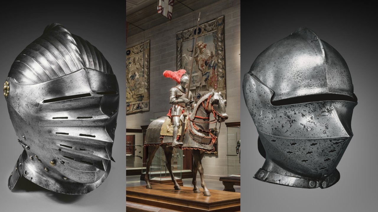 Knight Helmets from the Medieval Times Medieval Armoury