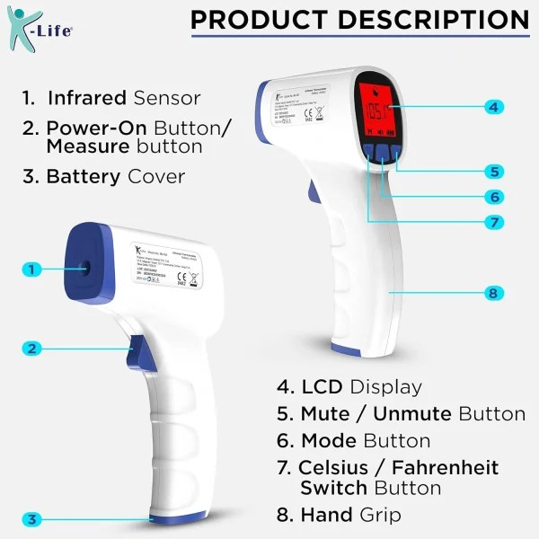 KLife IR101 Clinical Digital Infrared Thermometer Medikart India’s