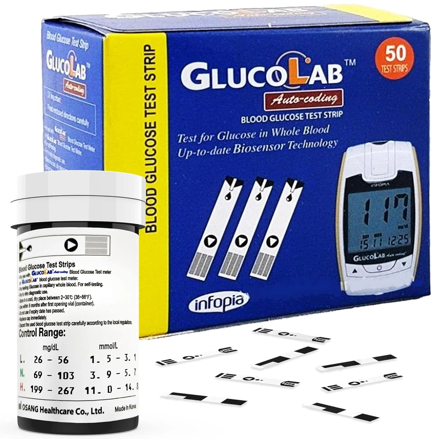 Klife Glucolab Blood Glucose Sugar Testing 50 Strips Medikart India