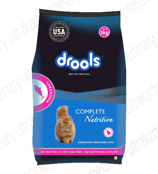 Drools Adult Dry Cat Food, Mackerel, 3 kg Medinary Ultrakart