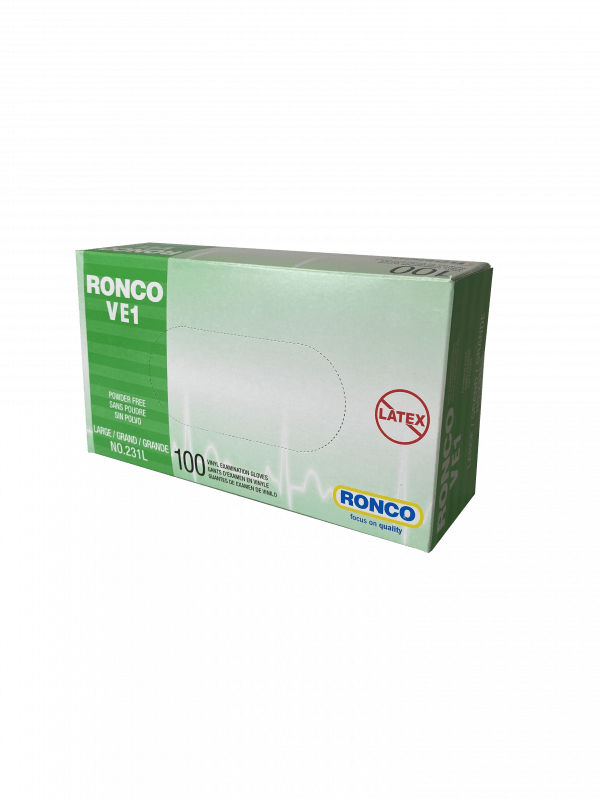 Vinyl Examination Gloves, Powder Free Ronco Medofsupply