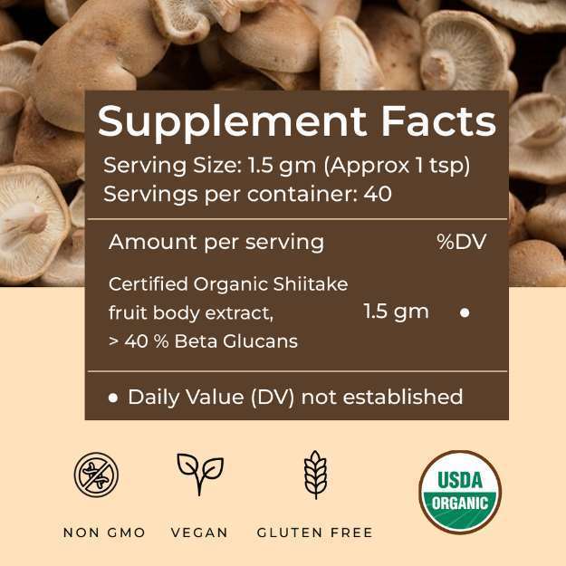 Rooted Active Naturals Shiitake Organic Mushroom Extract Powder Uses