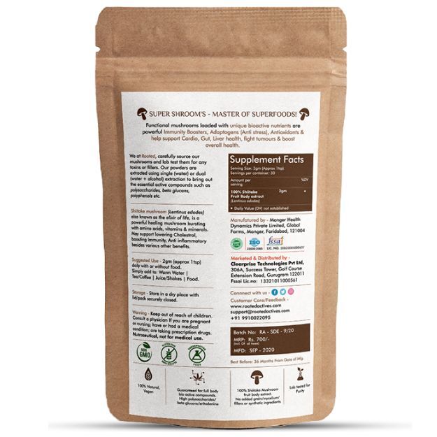 Rooted Active Natural Shiitake Mushroom Extract Powder in Hindi की