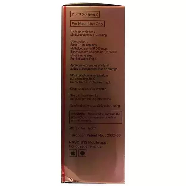 Naso B12 Nasal Spray Uses, Price, Dosage, Side Effects, Substitute