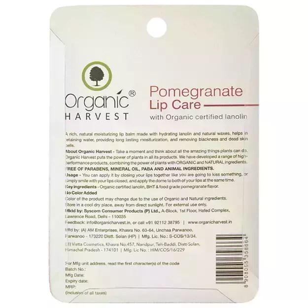 Organic Harvest Happy Lips Color Lip Balm Uses, Price, Dosage, Side