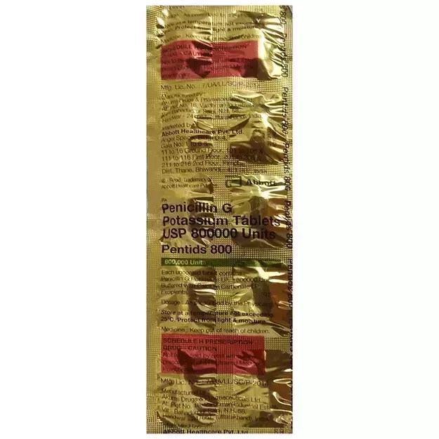 Pentids 800 Tablet (10) Uses, Price, Dosage, Side Effects, Substitute