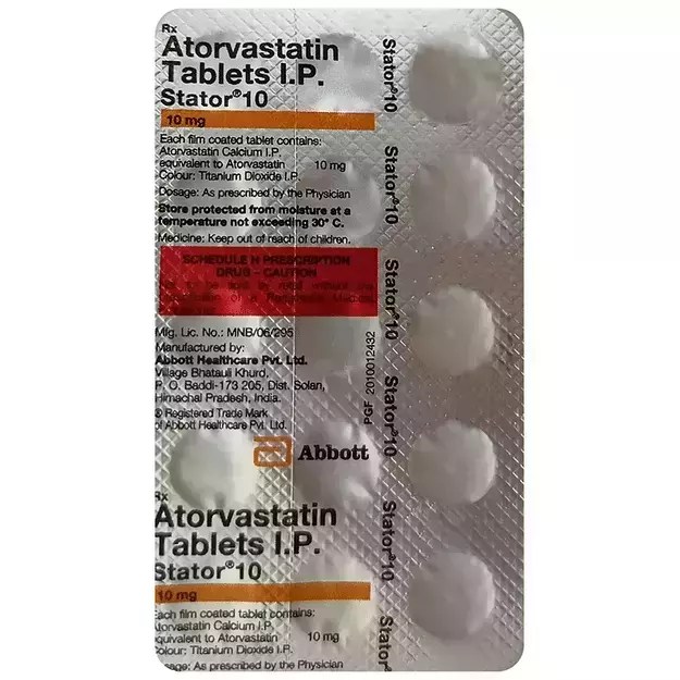 Stator 10 Tablet (15) Uses, Price, Dosage, Side Effects, Substitute