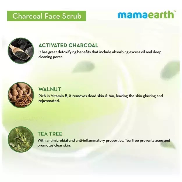 Mamaearth Charcoal For Deep Exfoliation Face Scrub in Hindi की जानकारी