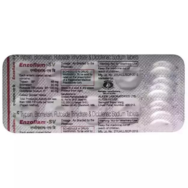 Enzoflam in Marathi उपयोग, डोसेज, दुष्परिणाम, फायदे, अभिक्रिया आणि सूचना