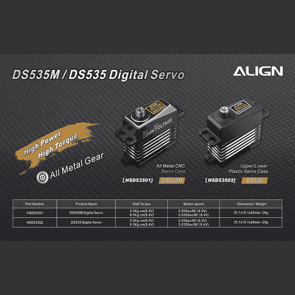 Align DS535 High Voltage Digital Servo HSD53502 Medusa Heli