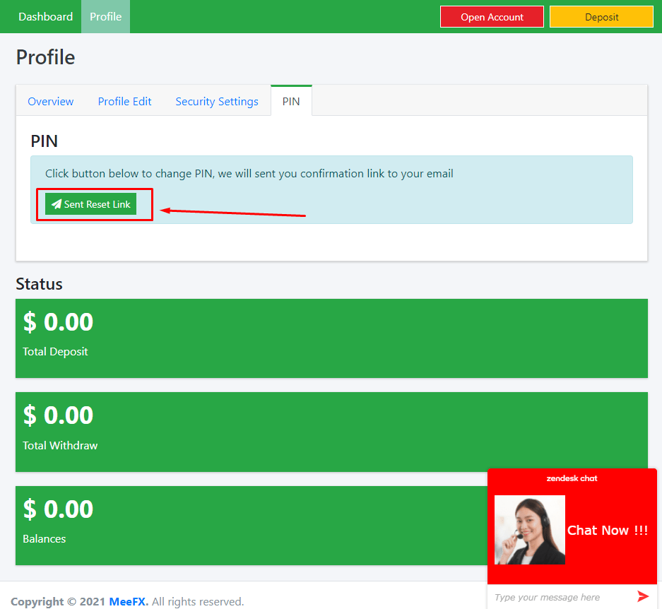 Meefx Best Online Broker in the world How to recover pins?