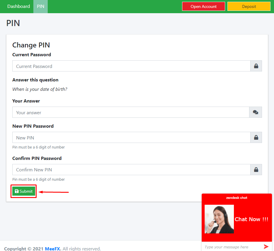 Meefx Best Online Broker in the world How to recover pins?