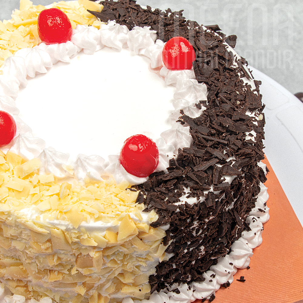 Black & White Forest Cake Meena Mithai Mandir