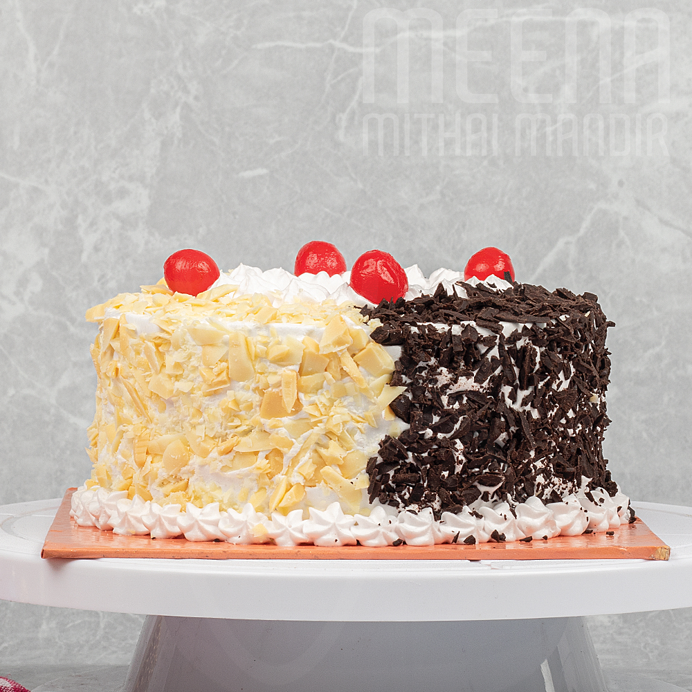 Black & White Forest Cake Meena Mithai Mandir