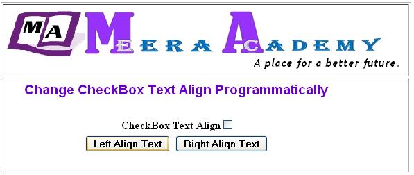 How to change CheckBox Text Align in C