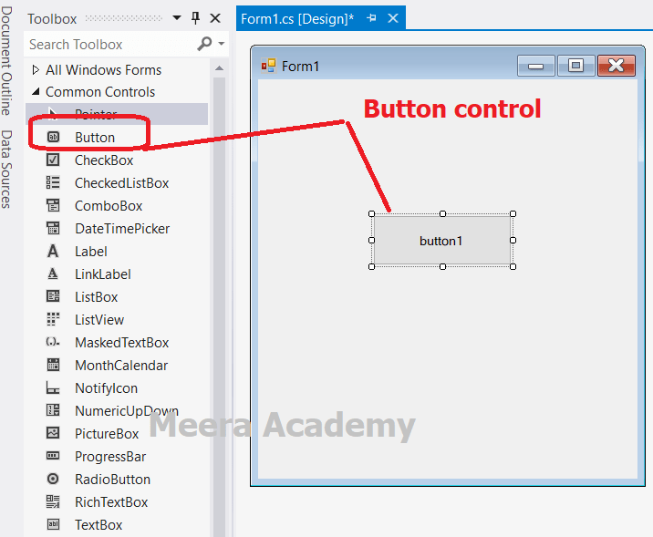 Button Control in Windows Application C