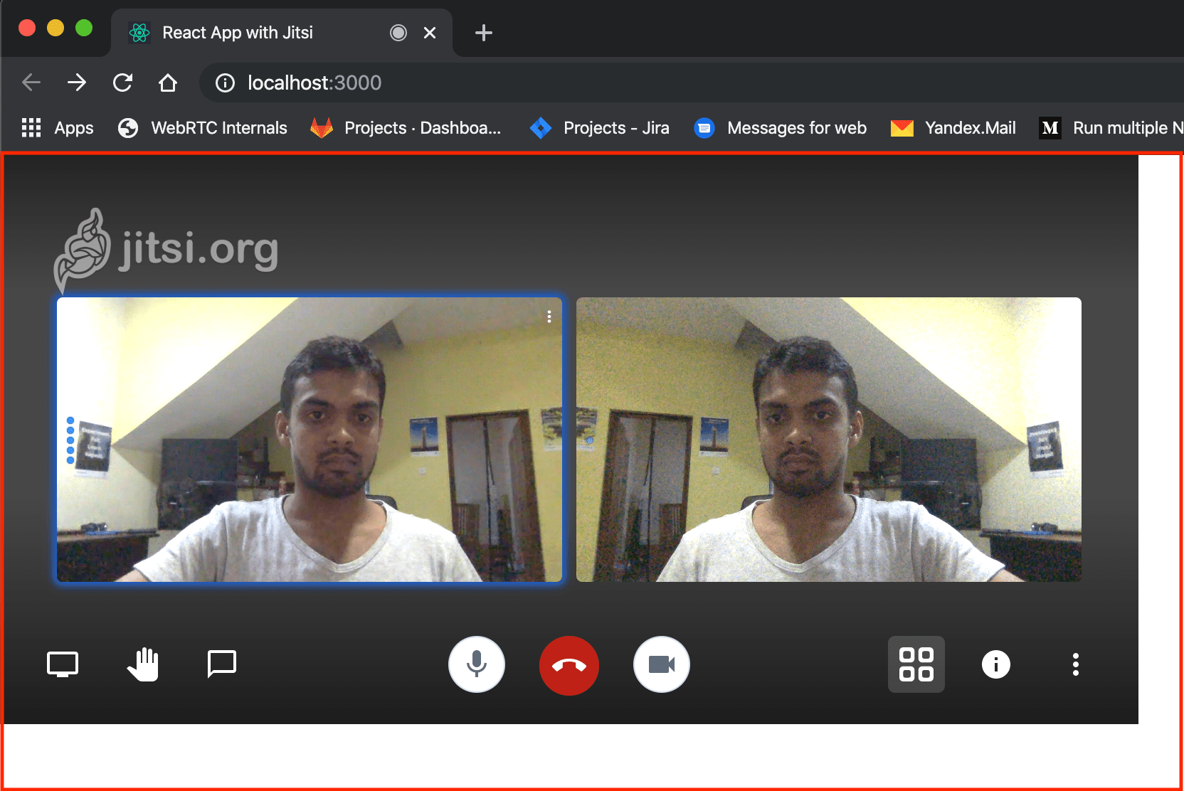 Integrate Jitsi Meet to React application Meetrix.IO