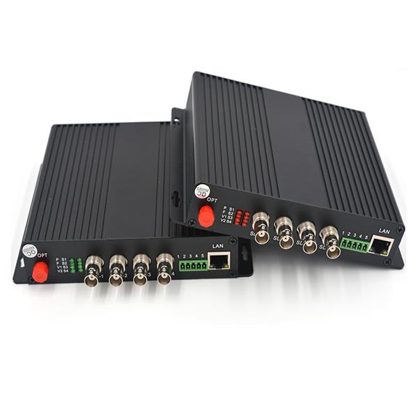4 Channels HD SDI Video Audio over Fiber Optic Transmitter