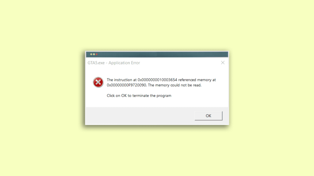 Fix The instruction at 0x000000000 referenced memory at 0x00000000. The