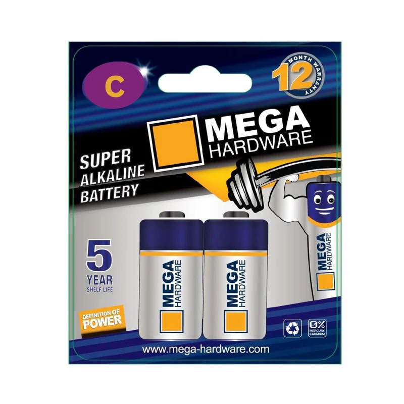 MEGA C2 SUPER ALKALINE BATTERY_2PCS Mega Hardware