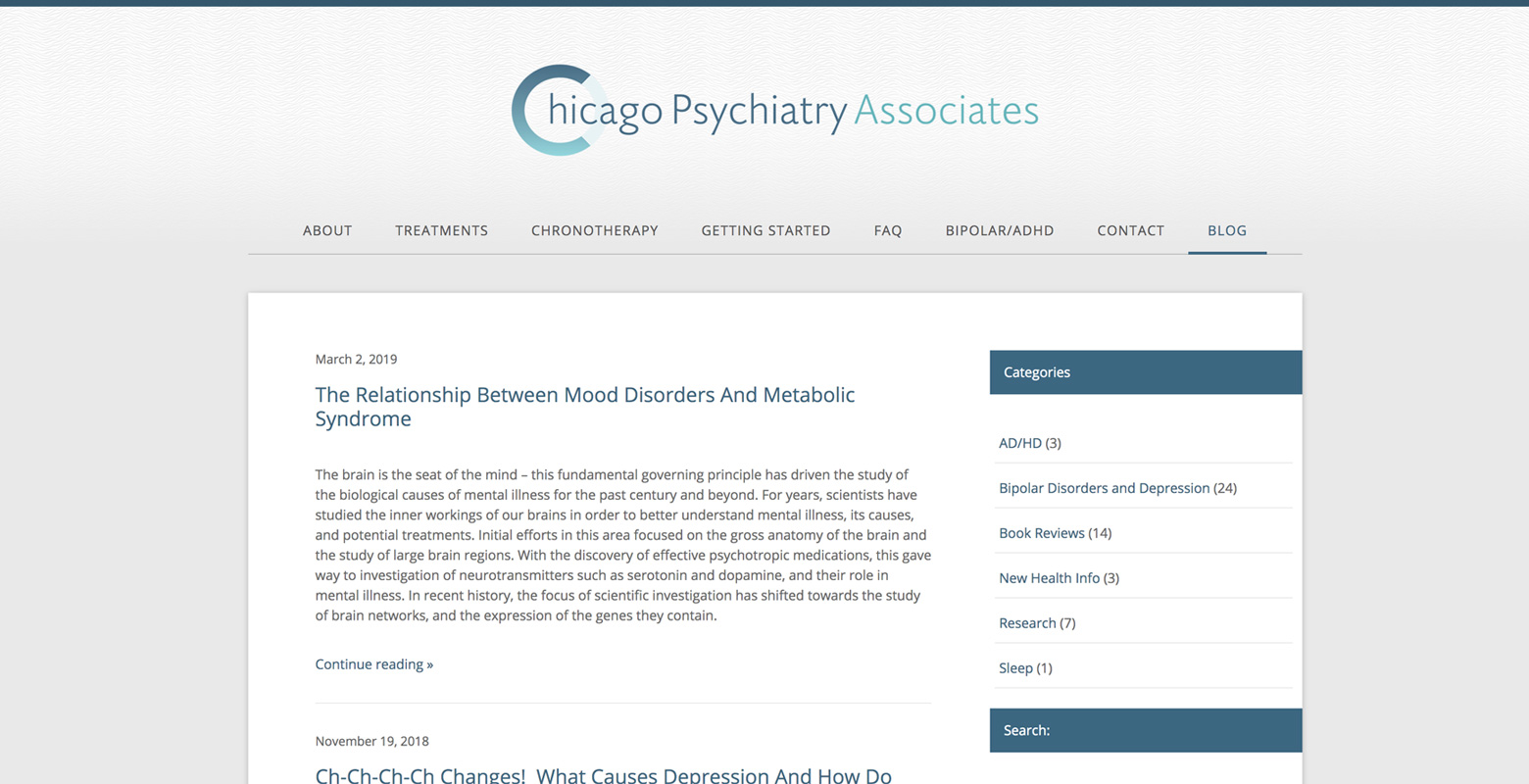Chicago Psychiatry Associates Megan Coleman Design