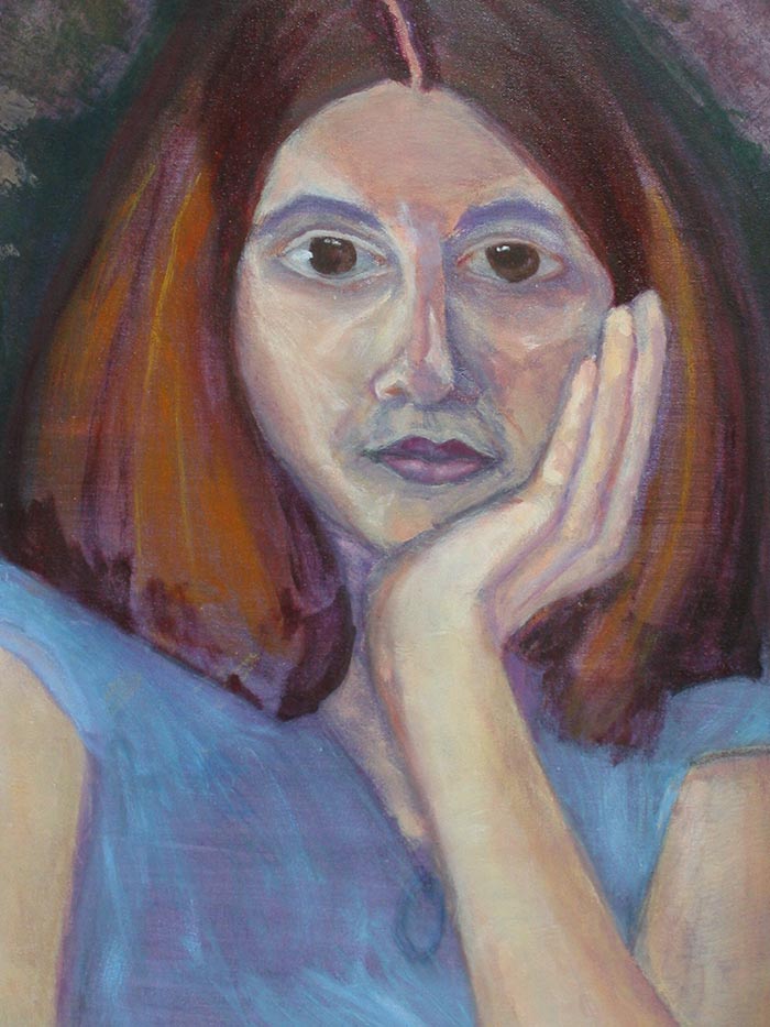 Self Portrait Acrylic Painting from High School Megan Coyle Artist