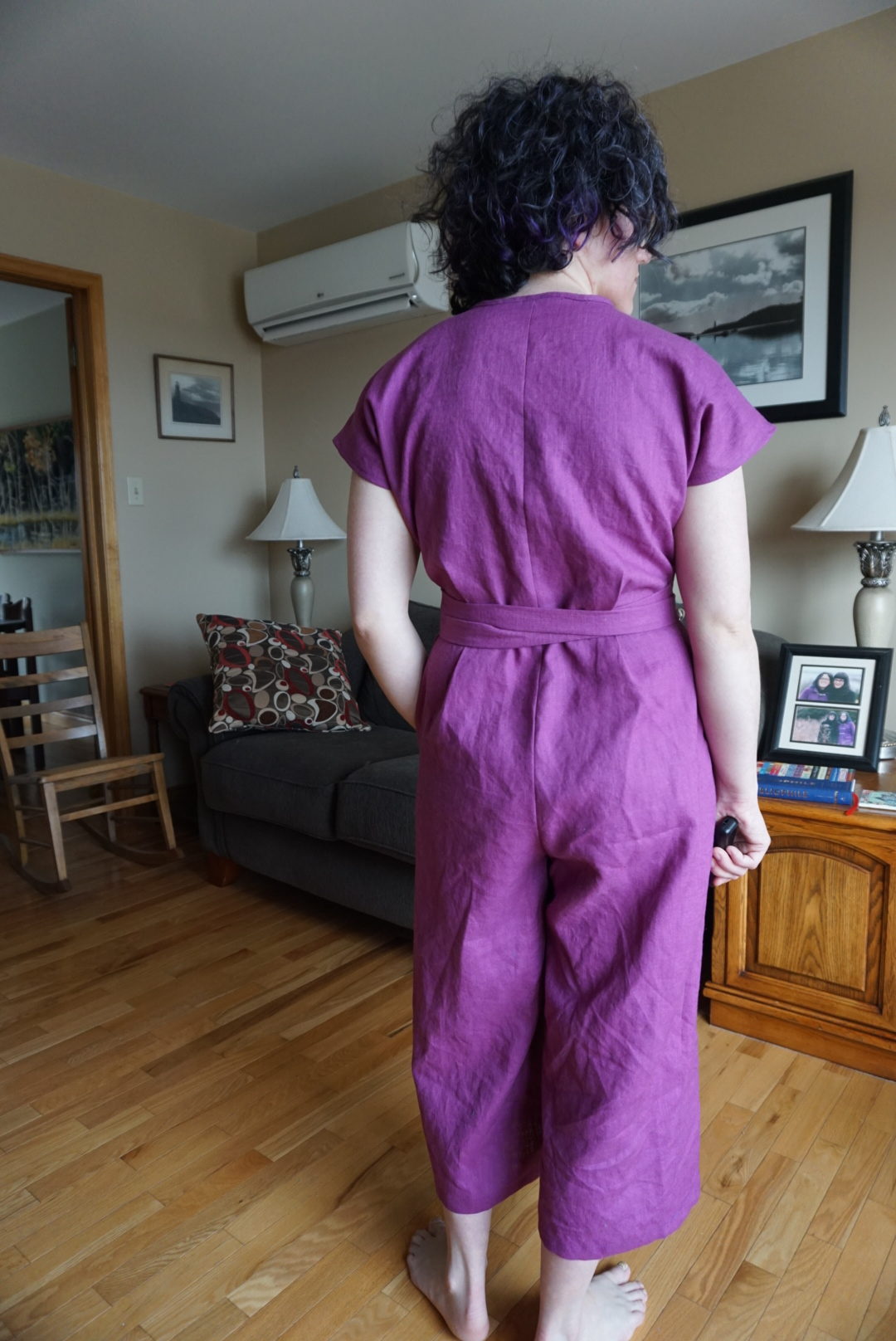Purple Linen Zadie Jumpsuit Megan Makes