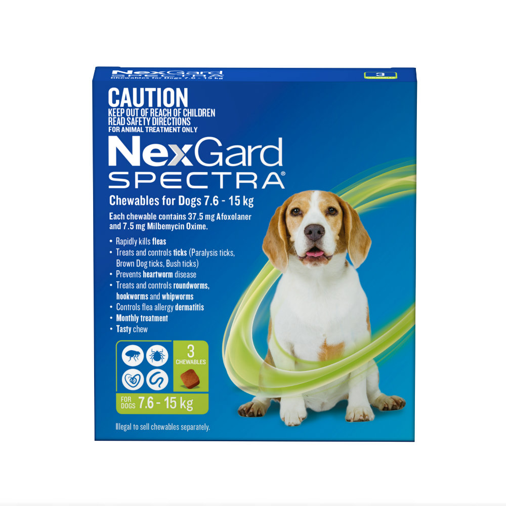 Nexgard Spectra For Medium Dogs 7.6 15kg (16.7 33lbs) 6 Pack