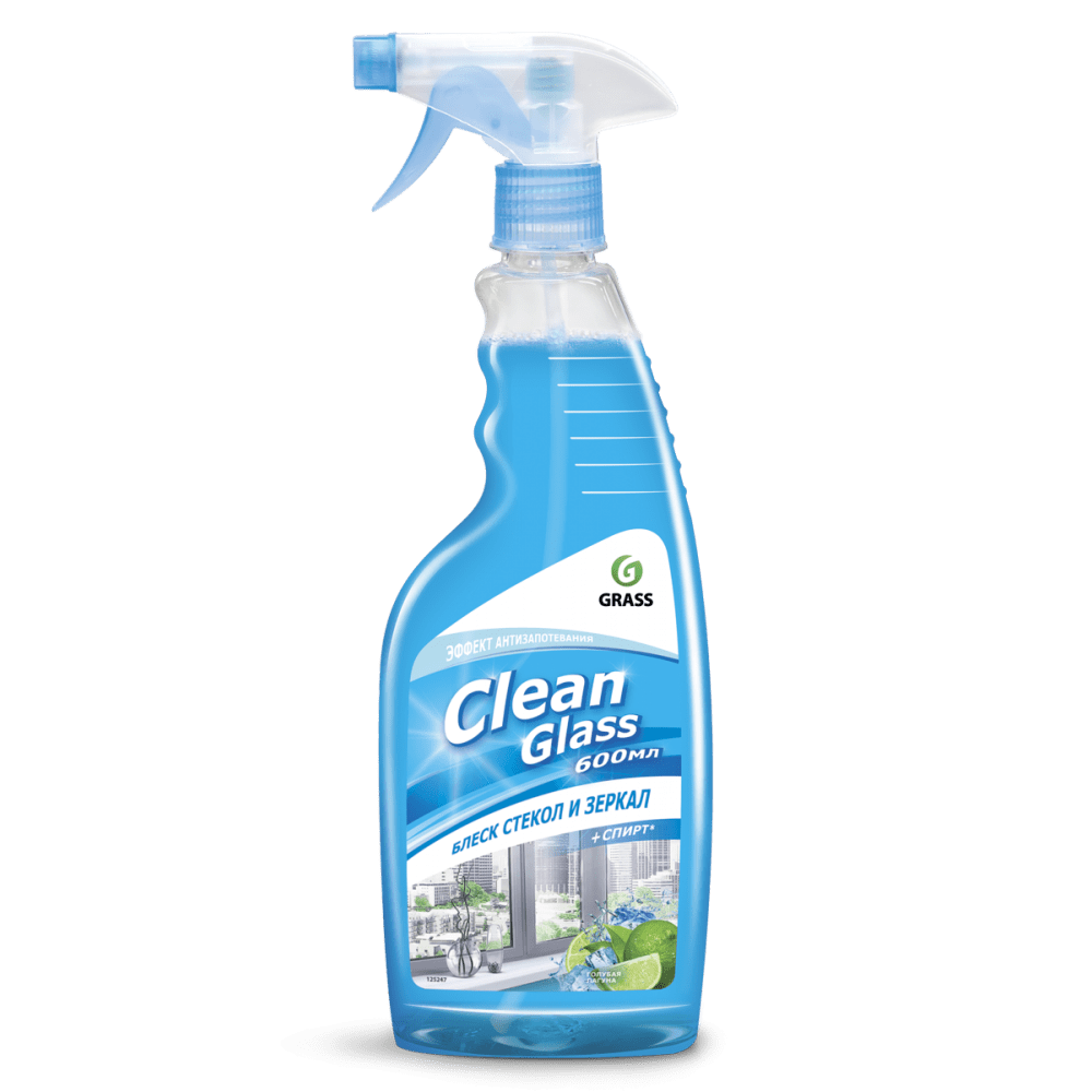 CLEAN GLASS Средство д/мытья стекол и зеркал голуб лагуна 0,6л GRASS