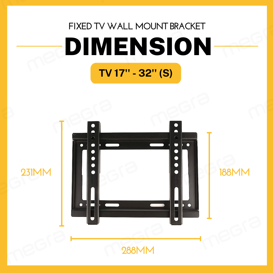 MEGRA LED TV FIXED WALL BRACKET 14"32" Megra Online Store Malaysia