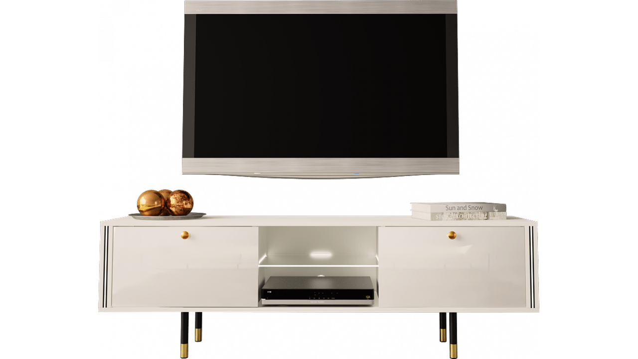 Tv Stand 160Cm With Gold Embellishments Cristal 1 Megstyl