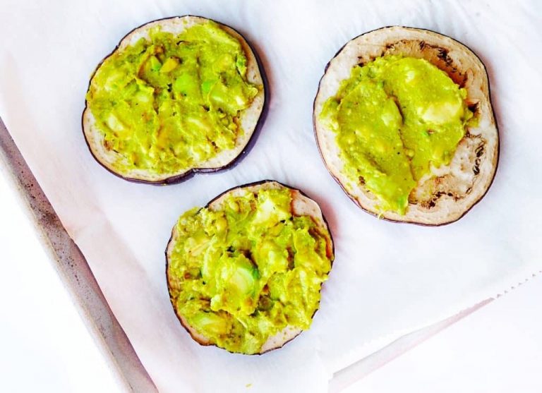 Avocado Tomato Eggplant Rounds MegUnprocessed