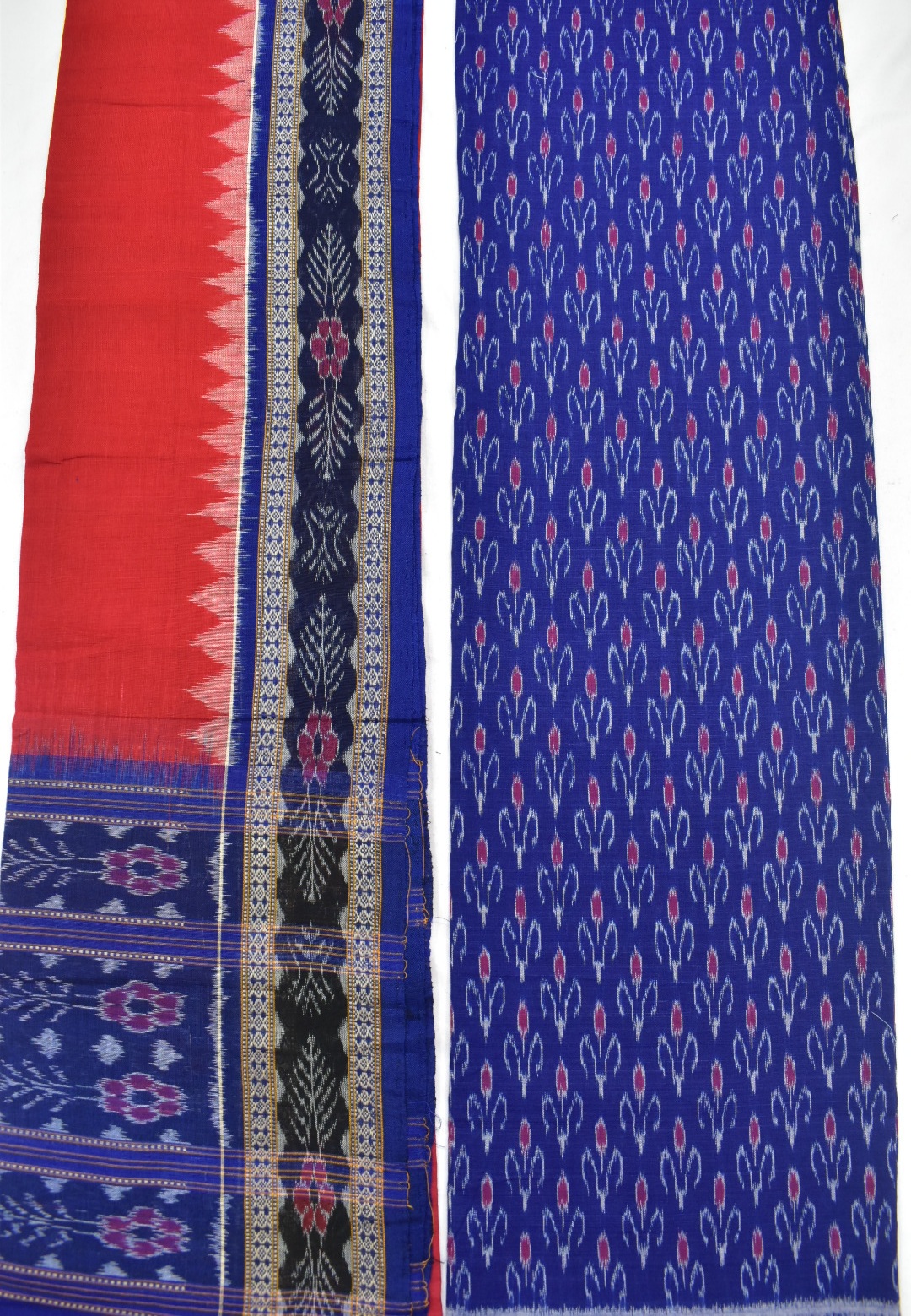 Blue Colour Sambalpuri Handloom Cotton Dress Material Sambalpuri