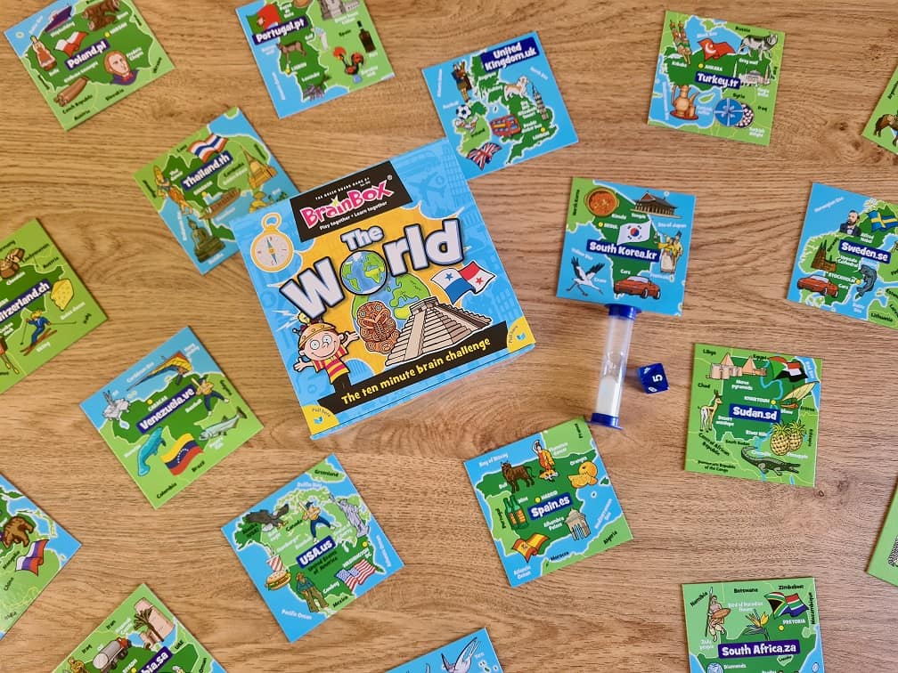 Asmodee Blogger Board Game Club Review Brain Box The World Me, him, the dog and a baby!