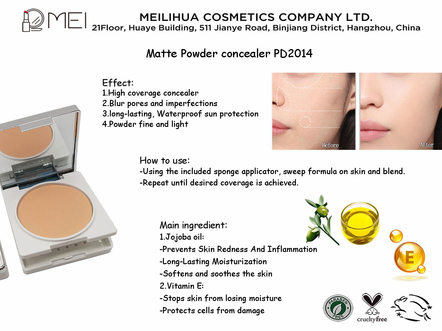 Matte powder Concealer MEIcosmetics