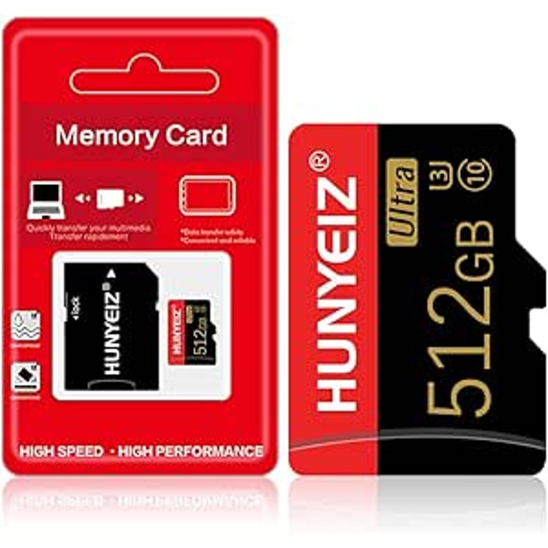 512GB Micro SD Karte mit Adapter SD Speicherkarten für Kamera (Class 10 High Speed