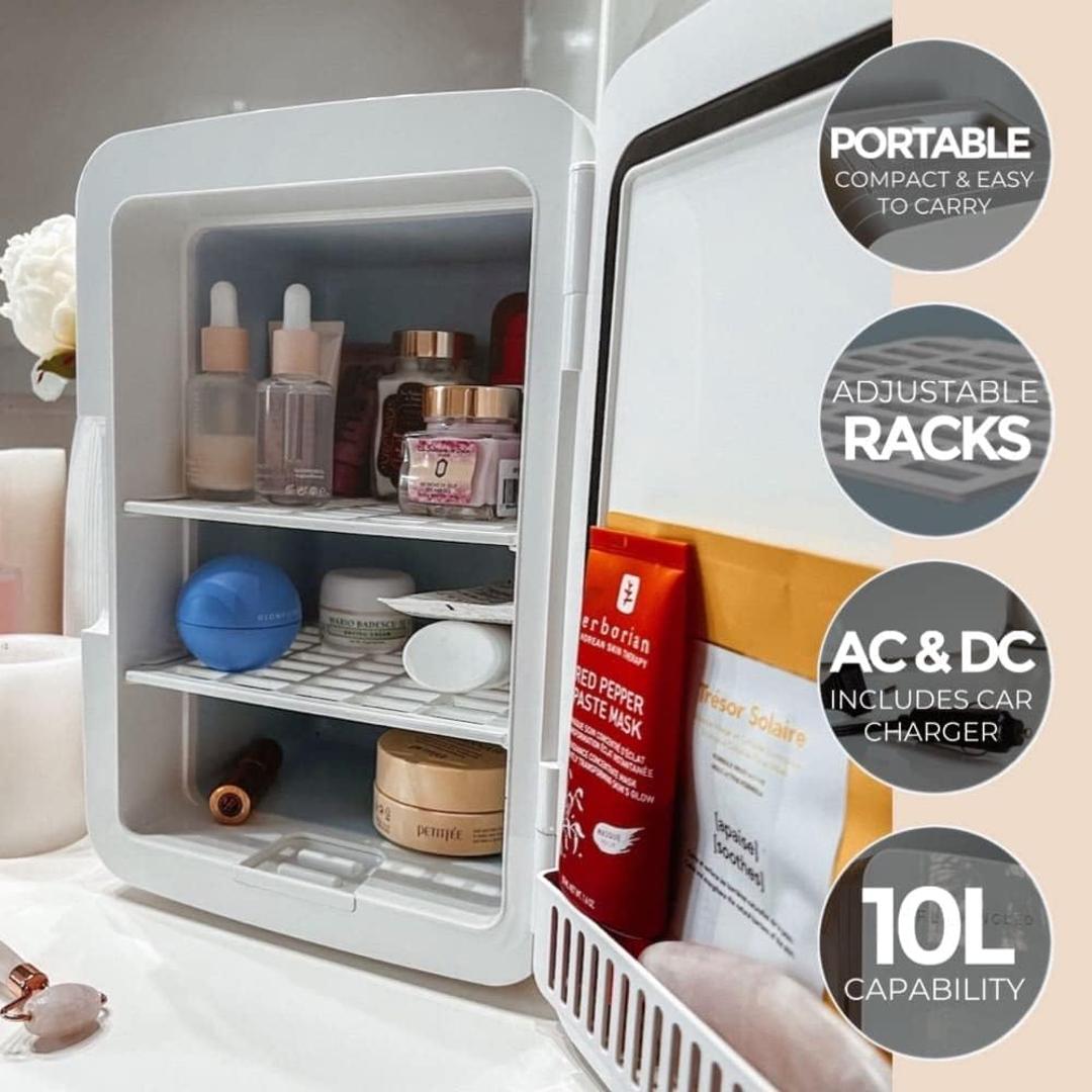 Mini Kühlschrank, 10 Liter, LED, 12 V/220 V, Karton geöffnet - meily