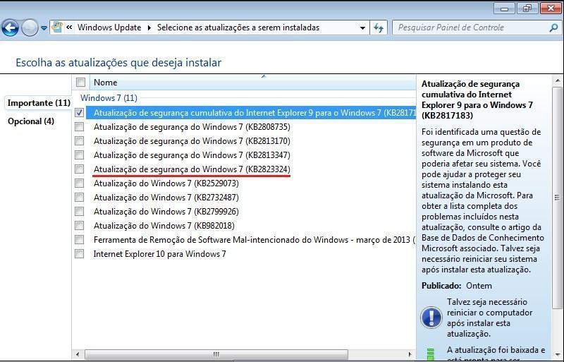 Bug em atualização do Windows 7 está causando problemas de