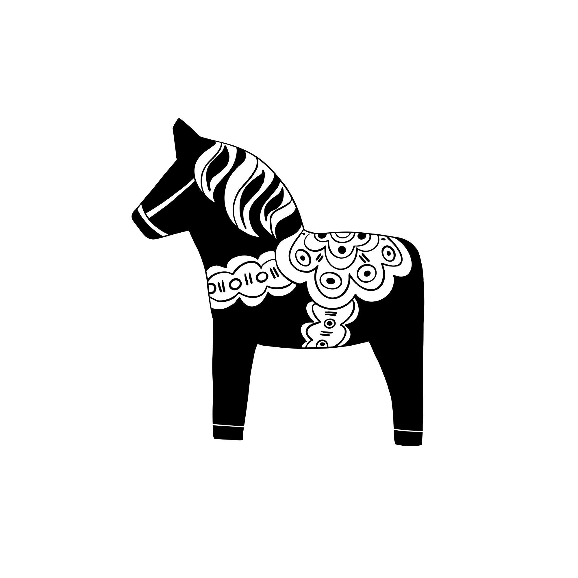 Dala Horse Mounted Rubber Stamp Meissa print
