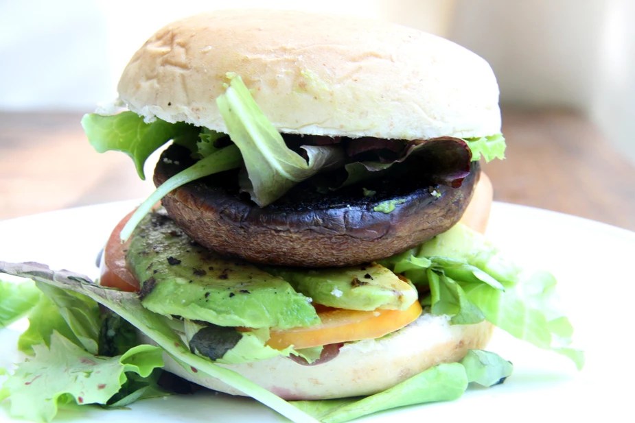 Basil Garlic Portobello Mushroom Burger Recipe Mekhala Living