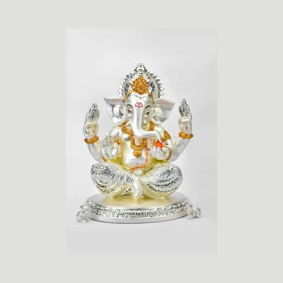 Silver Lord Ganesha Idol, Color Silver