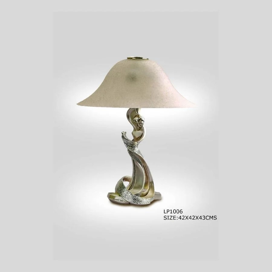 Lady Statue Silver Table Lamp