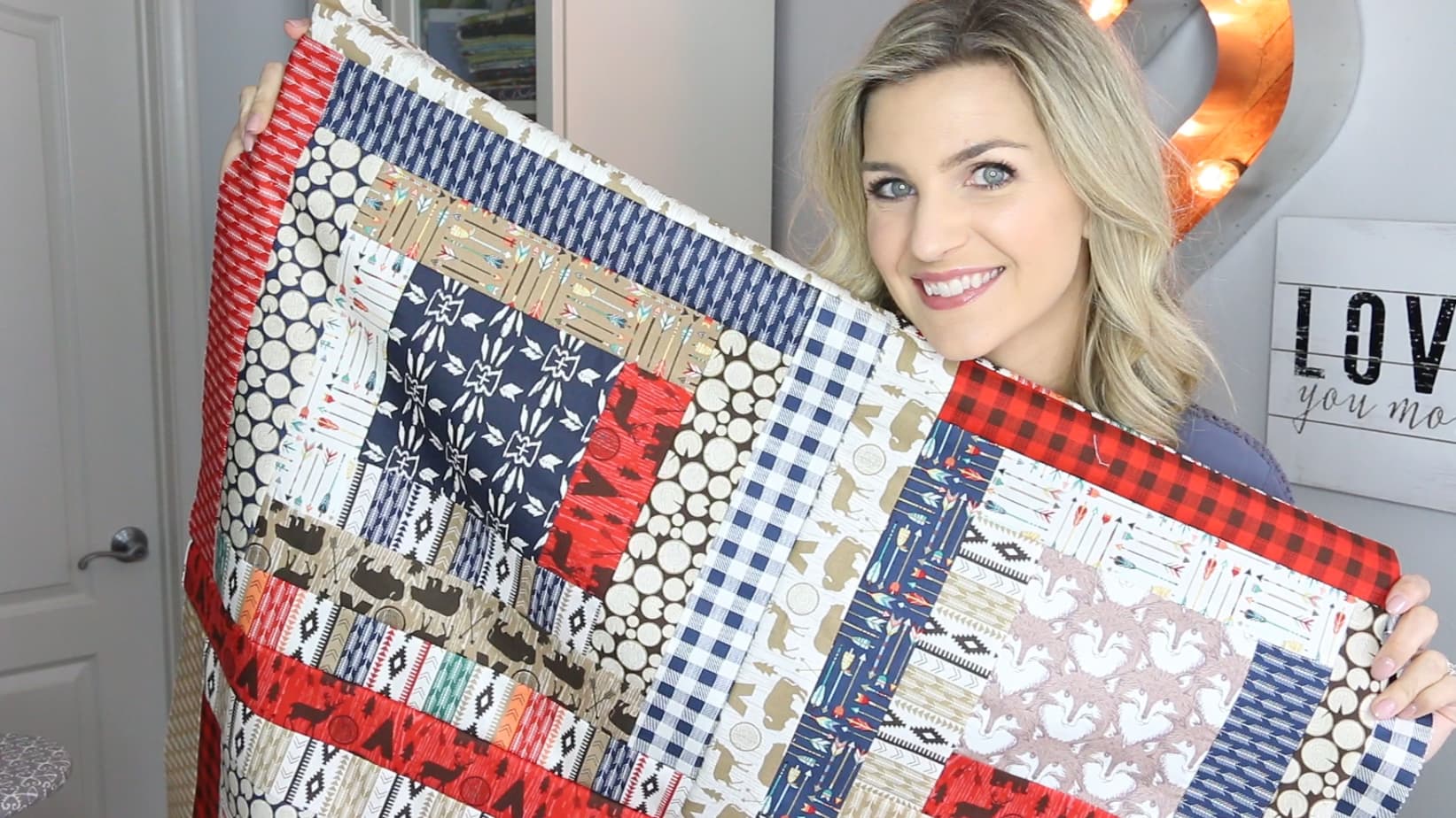 Modern Log Cabin Baby Quilt! Melanie Ham