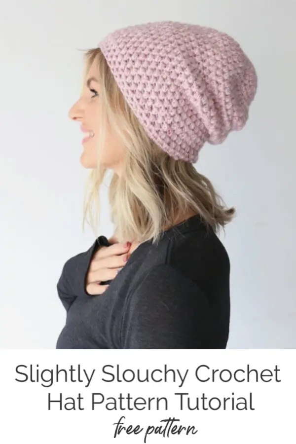 Free Slouchy Crochet Hat Pattern with Video tutorial and instructions
