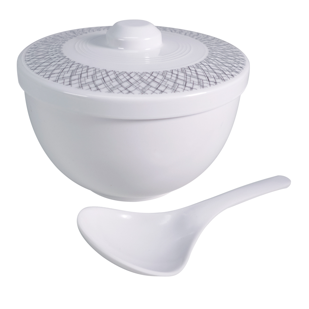 Lattice Rice Bowl with Cover and Spoon Melawares
