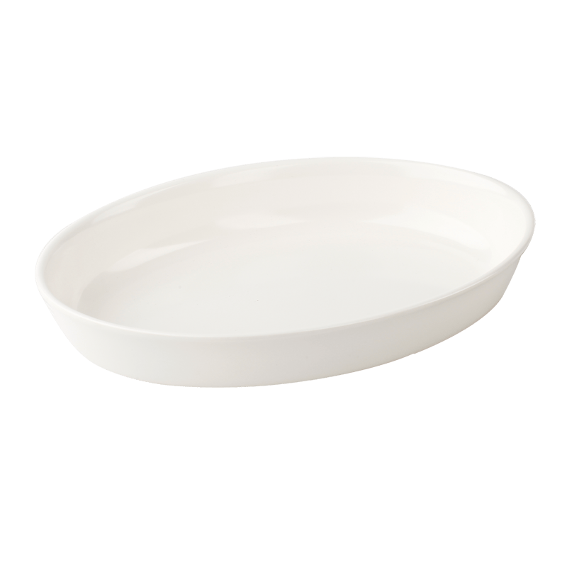 Plain Ivory 10" Oval Baker Melawares